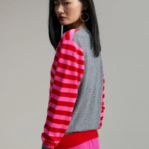 Lola Casademunt Punto<Jersey rayas bicolor ROSA-ROJO