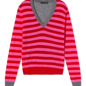 Lola Casademunt Punto<Jersey rayas bicolor ROSA-ROJO