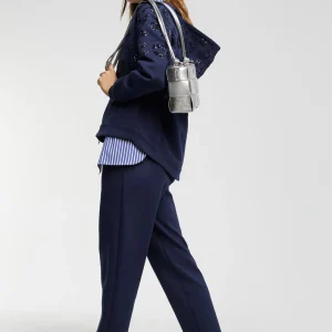 Lola Casademunt Pantalones<Jogging detalle tirador AZULNOCHE
