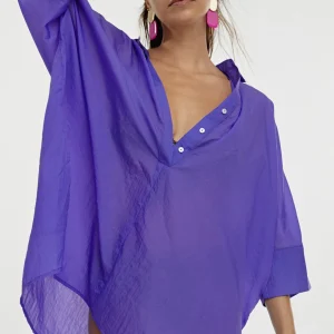 Lola Casademunt Camisas Y Blusas | Baño<Kaftan corto kimono FUCSIA