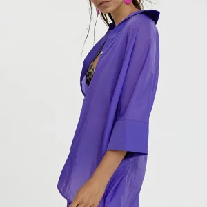 Lola Casademunt Camisas Y Blusas | Baño<Kaftan corto kimono FUCSIA