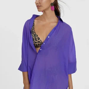 Lola Casademunt Camisas Y Blusas | Baño<Kaftan corto kimono FUCSIA