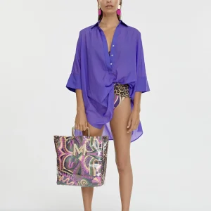 Lola Casademunt Camisas Y Blusas | Baño<Kaftan corto kimono FUCSIA