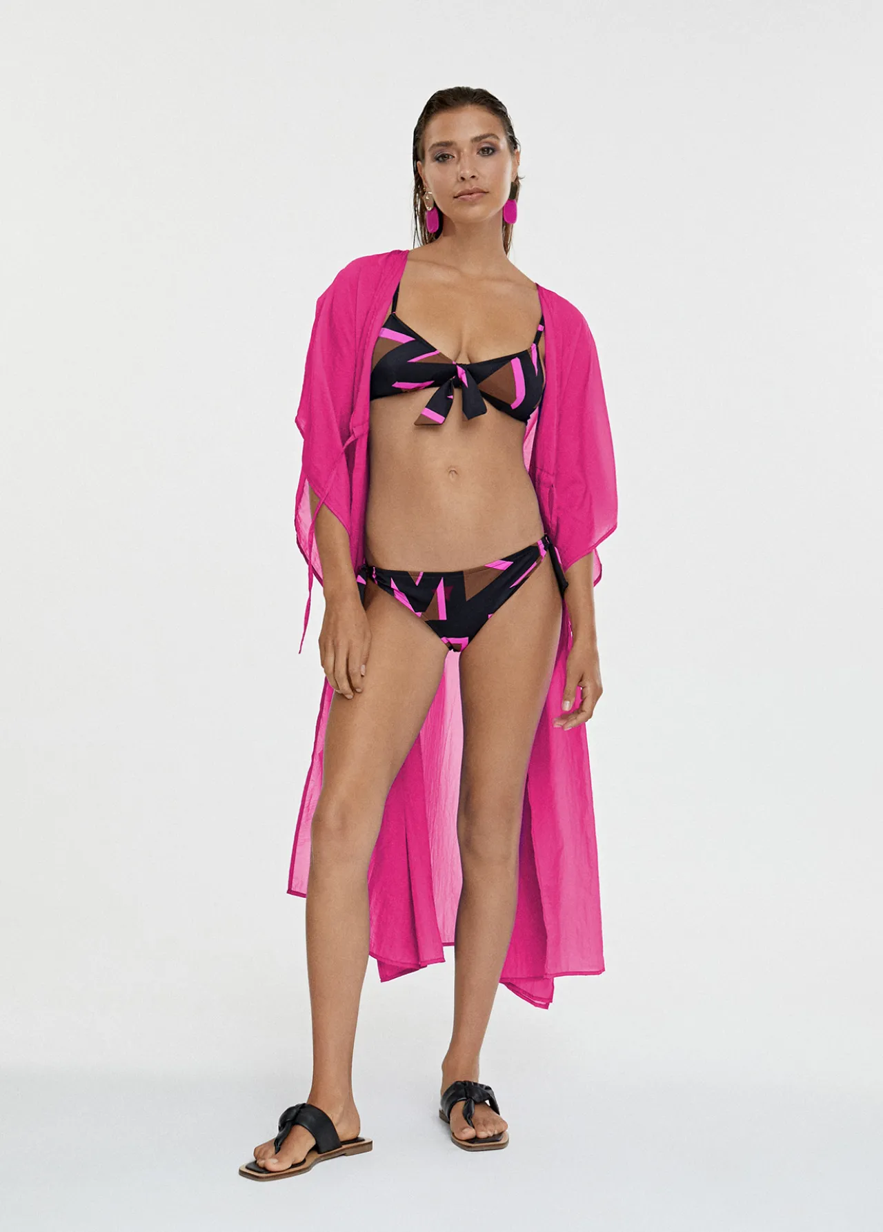kaftan_largo_ajustable_0.webp Lola Casademunt Baño<Kaftan largo ajustable FUCSIA