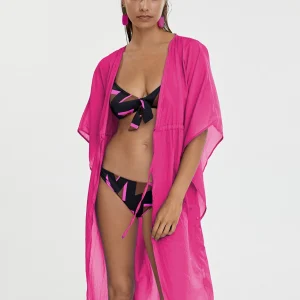 Lola Casademunt Baño<Kaftan largo ajustable FUCSIA