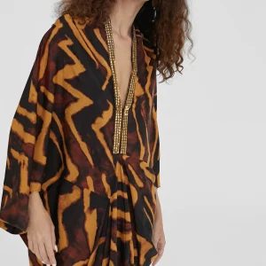 Lola Casademunt Baño<Kimono estampado en cebra NEGRO-MARRON