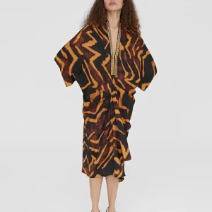 Lola Casademunt Baño<Kimono estampado en cebra NEGRO-MARRON