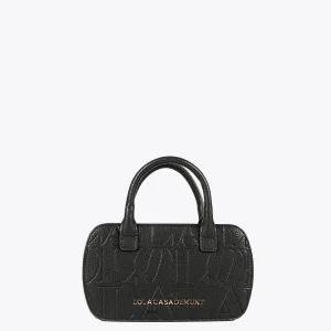Lola Casademunt Bolsos<Mini bandolera con logo grabado NEGRO