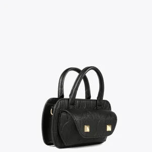 Lola Casademunt Bolsos<Mini bandolera con logo grabado NEGRO