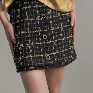Lola Casademunt Vestidos Y Faldas<Minifalda cuadros NEGRO-MARRON