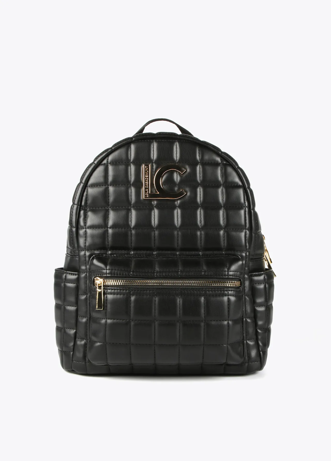 mochila_acolchada_de_cuadros_0.webp Lola Casademunt Bolsos Grandes | Mochilas Y Riñoneras<Mochila acolchada de cuadros NEGRO