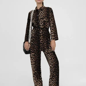 Lola Casademunt Pantalones<Mono animal print NEGRO
