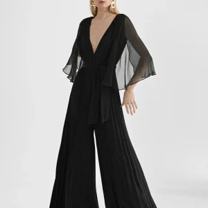 Lola Casademunt Vestidos Y Faldas<Mono plisado mangas capa CRUDO