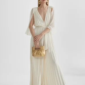Lola Casademunt Vestidos Y Faldas<Mono plisado mangas capa CRUDO
