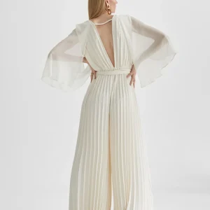 Lola Casademunt Vestidos Y Faldas<Mono plisado mangas capa CRUDO