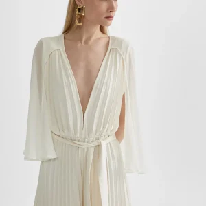 Lola Casademunt Vestidos Y Faldas<Mono plisado mangas capa CRUDO