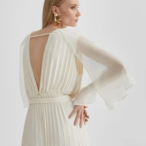 Lola Casademunt Vestidos Y Faldas<Mono plisado mangas capa CRUDO
