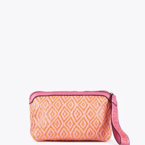 Lola Casademunt Accesorios | Bolsos<Neceser efecto rafia bicolor ROSA-NARANJA