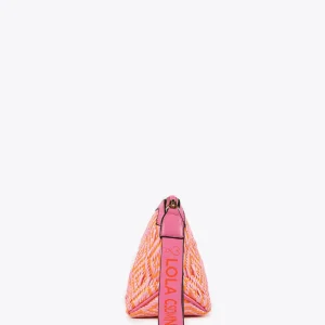 Lola Casademunt Accesorios | Bolsos<Neceser efecto rafia bicolor ROSA-NARANJA