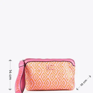 Lola Casademunt Accesorios | Bolsos<Neceser efecto rafia bicolor ROSA-NARANJA