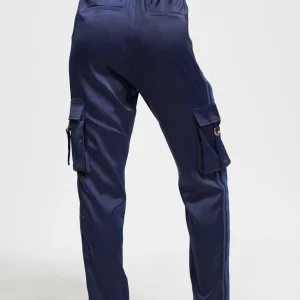 Lola Casademunt Pantalones<Pantalón cargo satinado AZULNOCHE