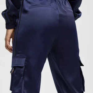 Lola Casademunt Pantalones<Pantalón cargo satinado AZULNOCHE
