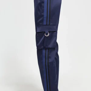 Lola Casademunt Pantalones<Pantalón cargo satinado AZULNOCHE