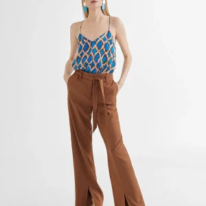 Lola Casademunt Pantalones<Pantalón cinturón y aberturas MARRON