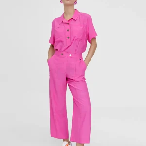 Lola Casademunt Pantalones<Pantalón cropped monocolor FUCSIA