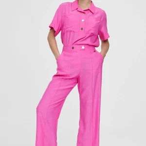 Lola Casademunt Pantalones<Pantalón cropped monocolor FUCSIA