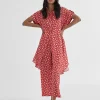 Lola Casademunt Pantalones<Pantalón cropped monograma ROJO