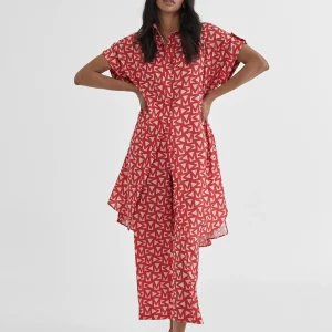 Lola Casademunt Pantalones<Pantalón cropped monograma ROJO