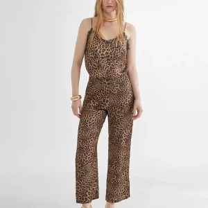 Lola Casademunt Pantalones<Pantalón culotte animal print MARRON-NEGRO