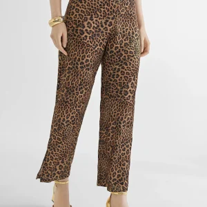 Lola Casademunt Pantalones<Pantalón culotte animal print MARRON-NEGRO