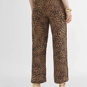 Lola Casademunt Pantalones<Pantalón culotte animal print MARRON-NEGRO