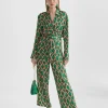 Lola Casademunt Pantalones<Pantalón culotte estampado VERDE-MARRON