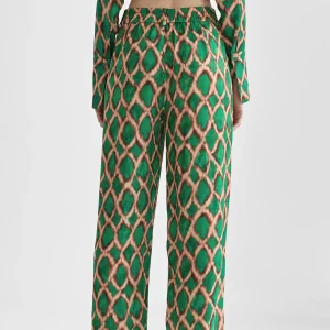 Lola Casademunt Pantalones<Pantalón culotte estampado VERDE-MARRON