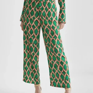 Lola Casademunt Pantalones<Pantalón culotte estampado VERDE-MARRON