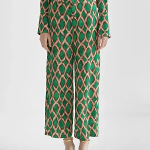 Lola Casademunt Pantalones<Pantalón culotte estampado VERDE-MARRON