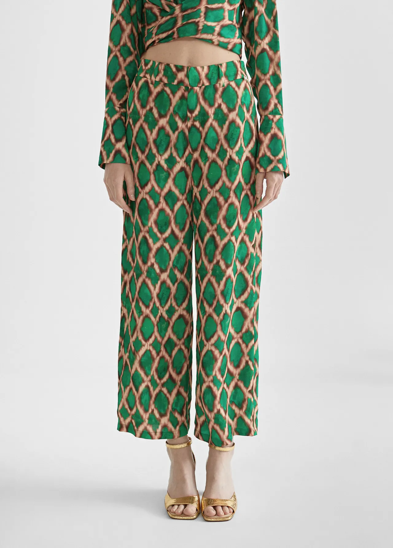 pantaln_culotte_estampado_5.webp Lola Casademunt Pantalones<Pantalón culotte estampado VERDE-MARRON