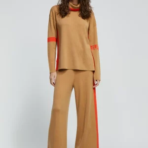Lola Casademunt Punto | Pantalones<Pantalón de punto MARRON-NARANJA