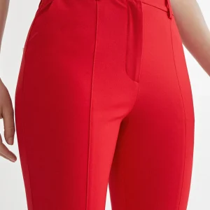 Lola Casademunt Pantalones<Pantalón de punto campana ROJO