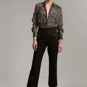 Lola Casademunt Pantalones<Pantalón detalle botón GRISOSCURO