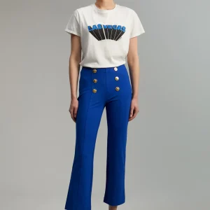 Lola Casademunt Pantalones<Pantalón detalle botones AZULELECTRICO