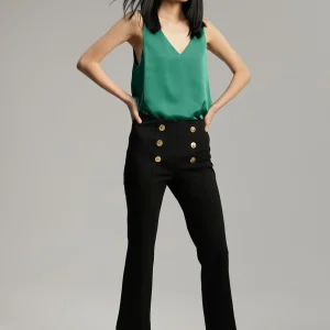 Lola Casademunt Pantalones<Pantalón detalle botones AZULELECTRICO