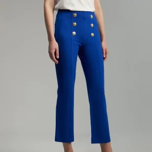 Lola Casademunt Pantalones<Pantalón detalle botones AZULELECTRICO