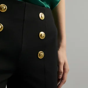 Lola Casademunt Pantalones<Pantalón detalle botones AZULELECTRICO