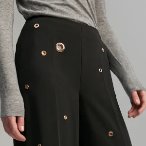 Lola Casademunt Pantalones<Pantalón detalle eyelets NEGRO
