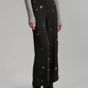 Lola Casademunt Pantalones<Pantalón detalle eyelets NEGRO