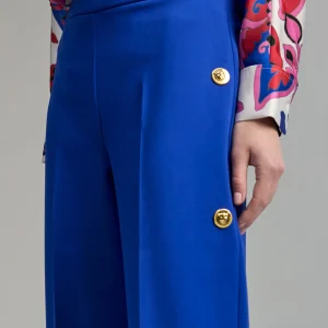 Lola Casademunt Pantalones<Pantalón detalle snaps AZULMEDIO